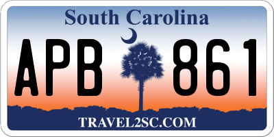 SC license plate APB861