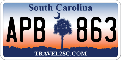 SC license plate APB863