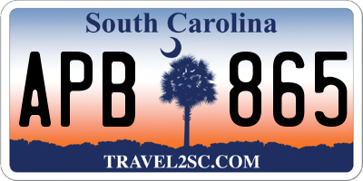 SC license plate APB865