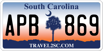 SC license plate APB869