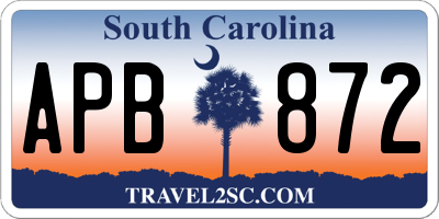 SC license plate APB872