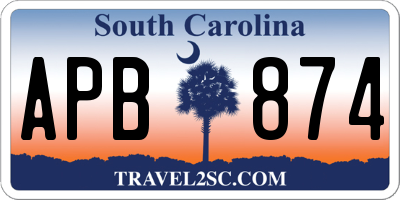 SC license plate APB874
