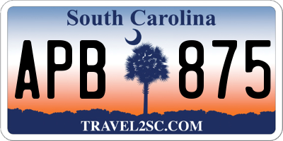 SC license plate APB875