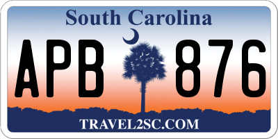 SC license plate APB876
