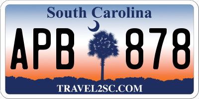 SC license plate APB878