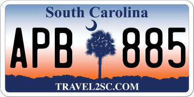 SC license plate APB885