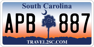 SC license plate APB887