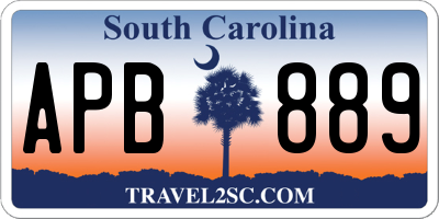 SC license plate APB889