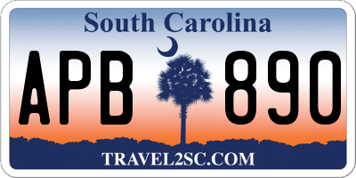 SC license plate APB890
