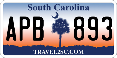 SC license plate APB893