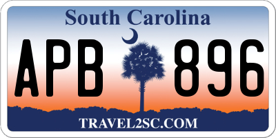 SC license plate APB896