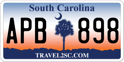 SC license plate APB898