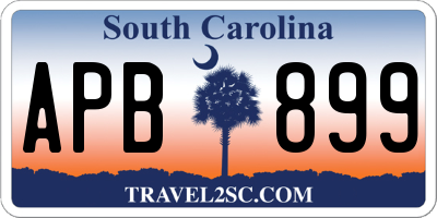 SC license plate APB899