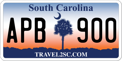SC license plate APB900