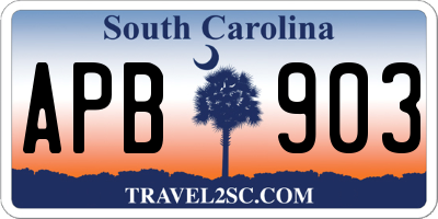 SC license plate APB903