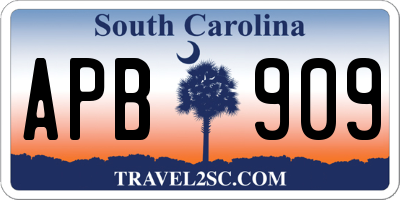 SC license plate APB909