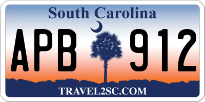 SC license plate APB912