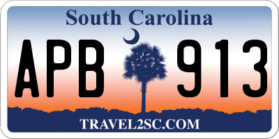 SC license plate APB913