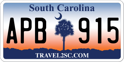 SC license plate APB915