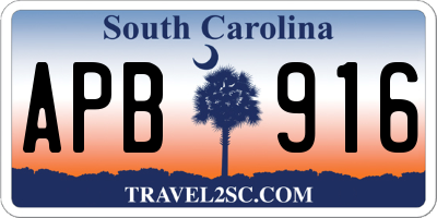 SC license plate APB916