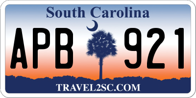 SC license plate APB921