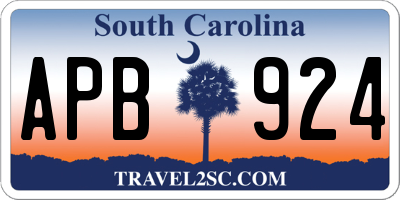 SC license plate APB924
