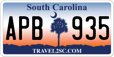 SC license plate APB935