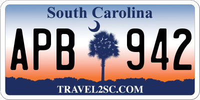 SC license plate APB942