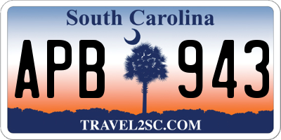 SC license plate APB943