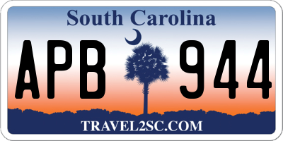 SC license plate APB944