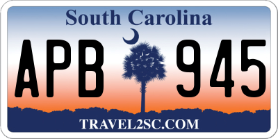 SC license plate APB945
