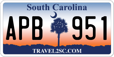 SC license plate APB951