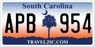 SC license plate APB954