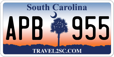 SC license plate APB955
