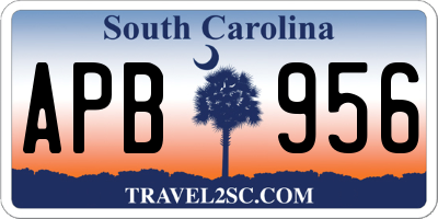 SC license plate APB956