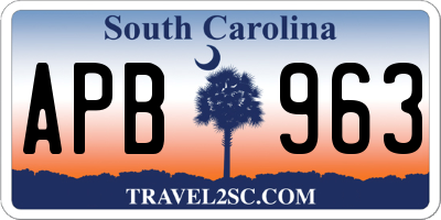 SC license plate APB963