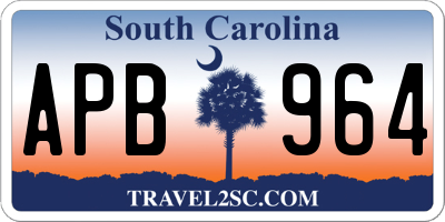 SC license plate APB964