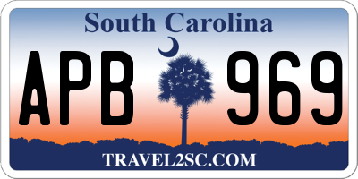 SC license plate APB969