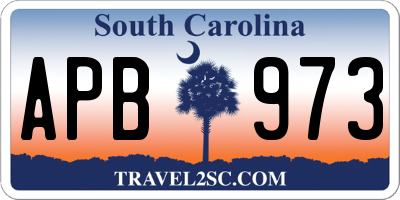 SC license plate APB973