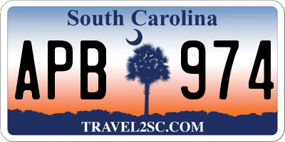SC license plate APB974