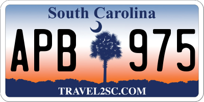 SC license plate APB975