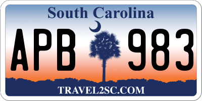 SC license plate APB983