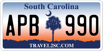SC license plate APB990