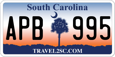 SC license plate APB995