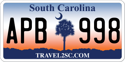 SC license plate APB998
