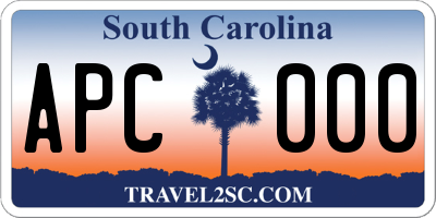 SC license plate APC000