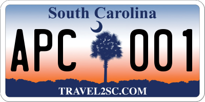 SC license plate APC001