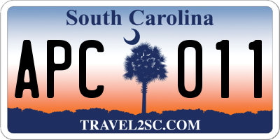 SC license plate APC011