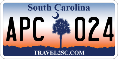 SC license plate APC024