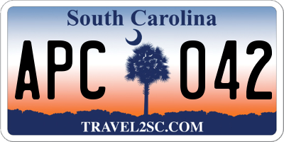SC license plate APC042